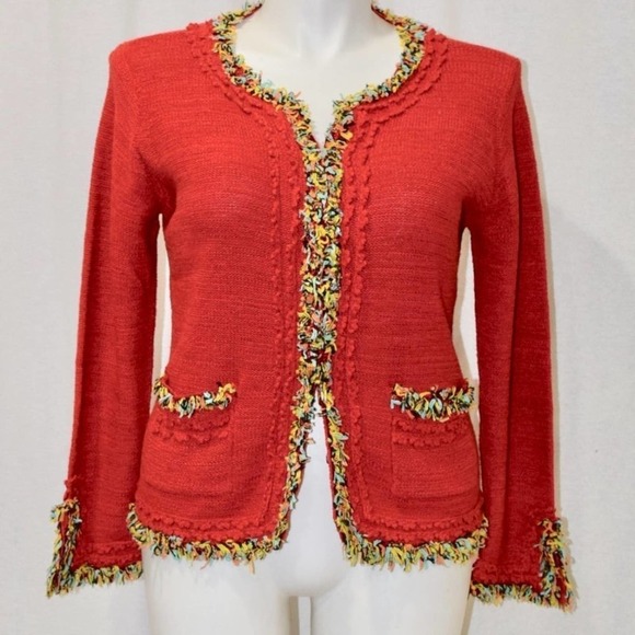 Like new boutique CURIO red cardigan - Picture 1 of 3
